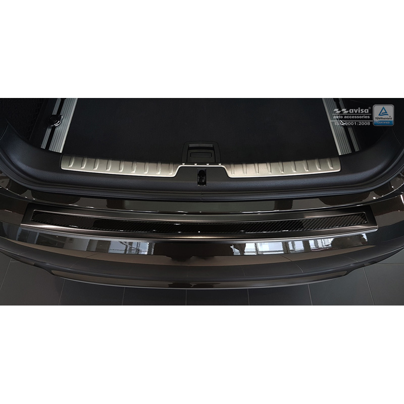 RVS Achterbumperprotector 'Deluxe'  BMW X6 F16 2014-2019 Zwart/Zwart Carbon  excl. M-Pakket