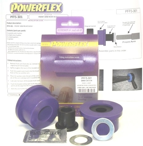 BMW E36 3 Series Compact Front Lower Wishbone Rear Bush - PowerF