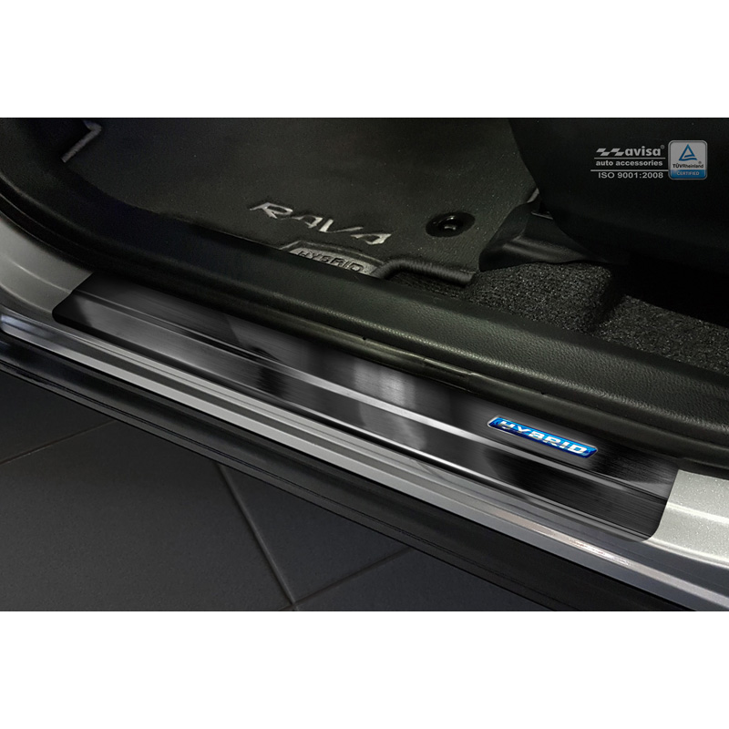 Zwart RVS Instaplijsten  Toyota C-HR 2016-2019 & FL 2019-2023 & RAV4 IV FL 2016-2018 & Lexus NX 2014-2021 - 'Hybrid' - 4-delig