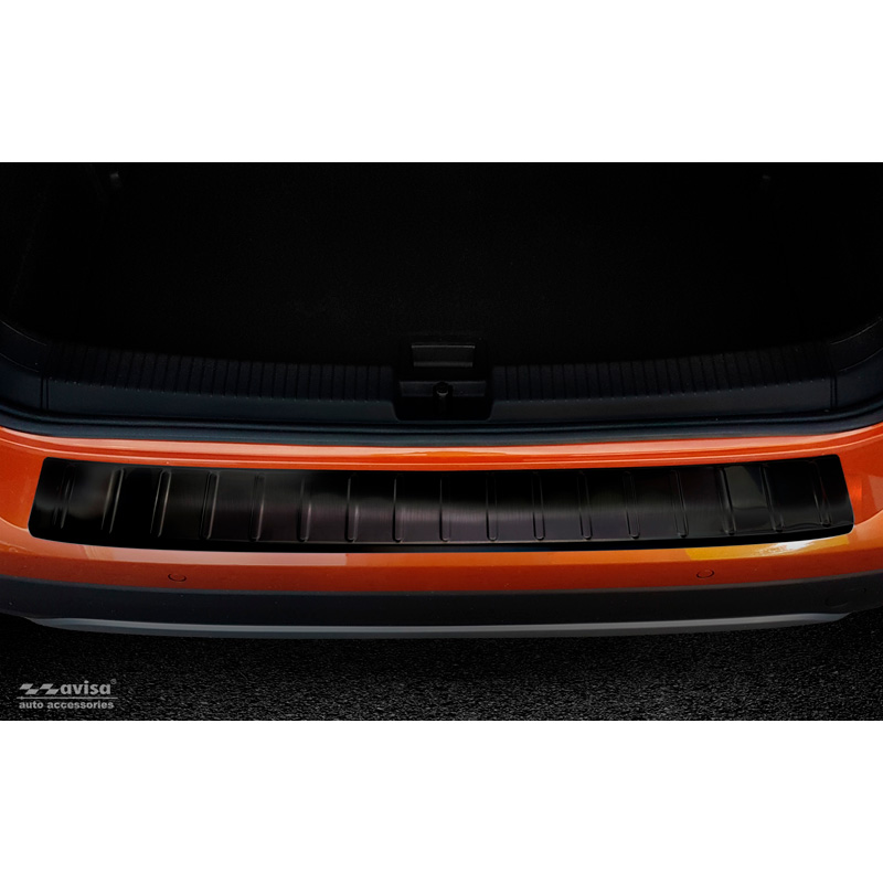 Zwart RVS Achterbumperprotector  Volkswagen T-Cross 2019-2024 & FL 2024- 'Ribs'