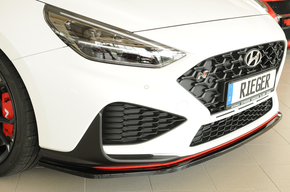 Voorspoiler Hyundai i30N Rieger Glans Zwart