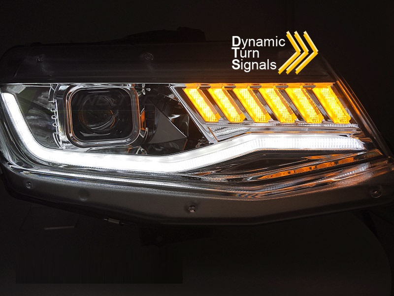 Koplampen Chevrolet Camaro 16-18 HID SEQ Zwart