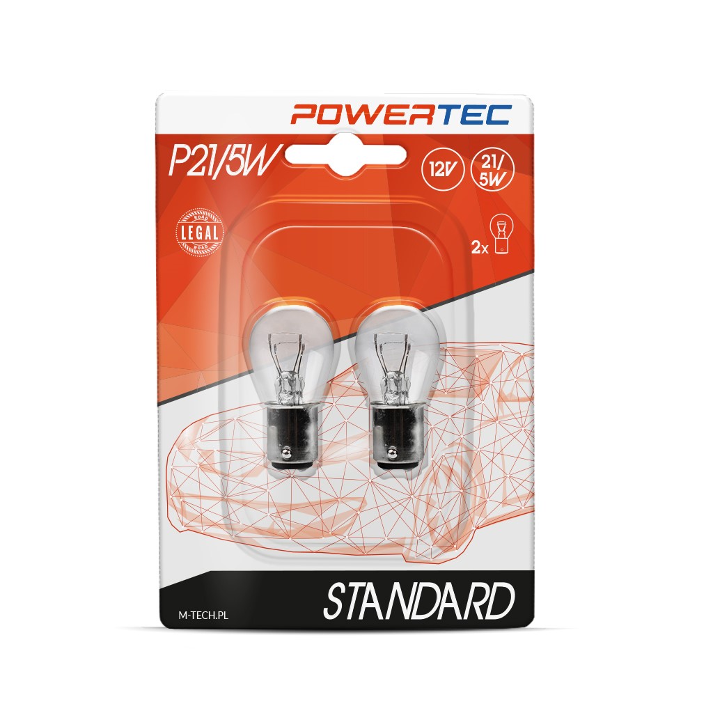 BAY15D lampen P21/5W Halogeen Powertec
