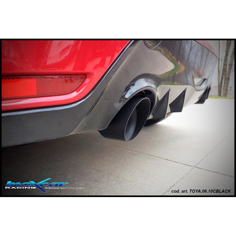 100% RVS Dubbele Sportuitlaat  Toyota GR Yaris 1.6 (261pk) 2020- Ø65mm Links/Rechts 100mm Racing Ceramic Black