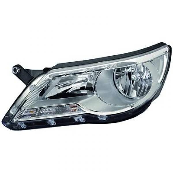 Koplamp links TIGUAN 07-03/11 TYC H7+H7