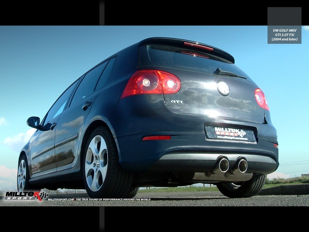 Milltek VW Golf V GTI 2.0 TFSI cat-back R32-Look 100mm Resonated