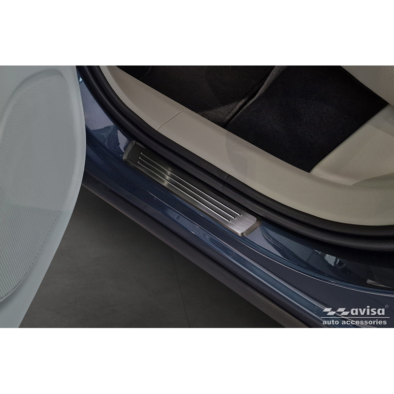 Zwart RVS Instaplijsten  Volvo XC60 II 2017-2021 & FL 2021- incl. R-Design - 'Lines' - 4-delig