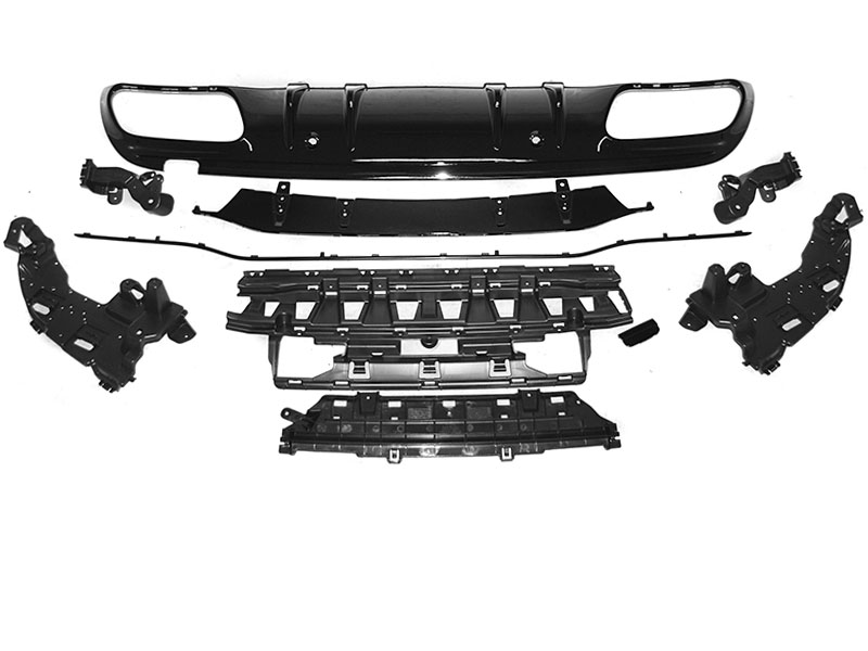 Achterbumper Diffusor Mercedes W205 C-Klasse C63 Design Zwart
