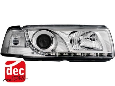 Koplampen passend voor BMW E36 Limousine/Touring 92-98 Devil Eyes real DRL LED Chrome