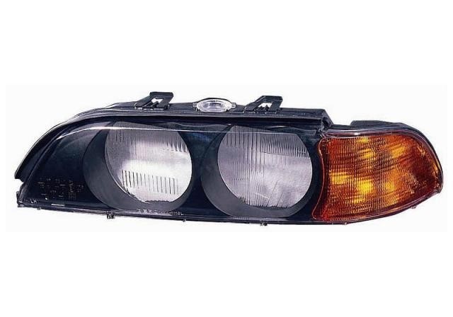koplampglas, H7+HB3, oranje knipper, rechts,-09/2000 BMW 5 serie