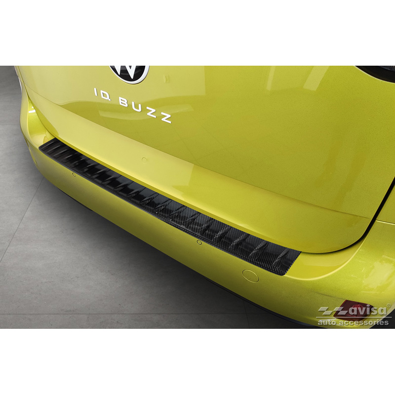 Echt 3D Carbon Achterbumperprotector  Volkswagen ID.Buzz & ID.Buzz Cargo 2022- 'Ribs'