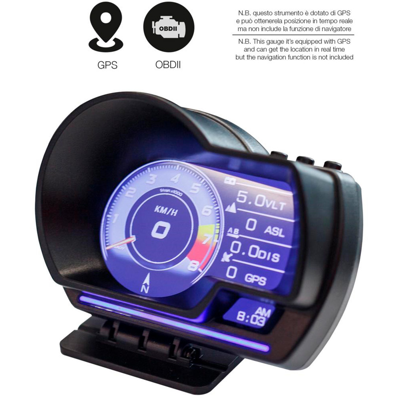 Simoni Racing digitaal instrumentenpaneel - Head-up display - OBDII + GPS