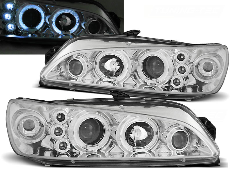 Koplampen Peugeot 306 97-99 Chroome + HaloRims