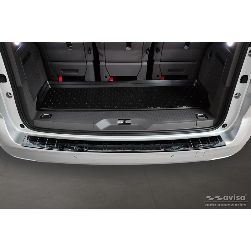 Zwart-Chroom RVS Achterbumperprotector  Volkswagen Multivan T7 2021- 'Ribs'