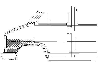 spatbord, voorste gedeelte, rechts,-1990 Fiat Ducato, 1982-1994