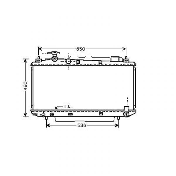 Radiator TOYOTA RAV 4 00-03 375x738x16 2.0I 16V +/-AC