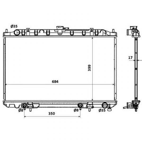 Radiator MAXIMA 95-99 689x400