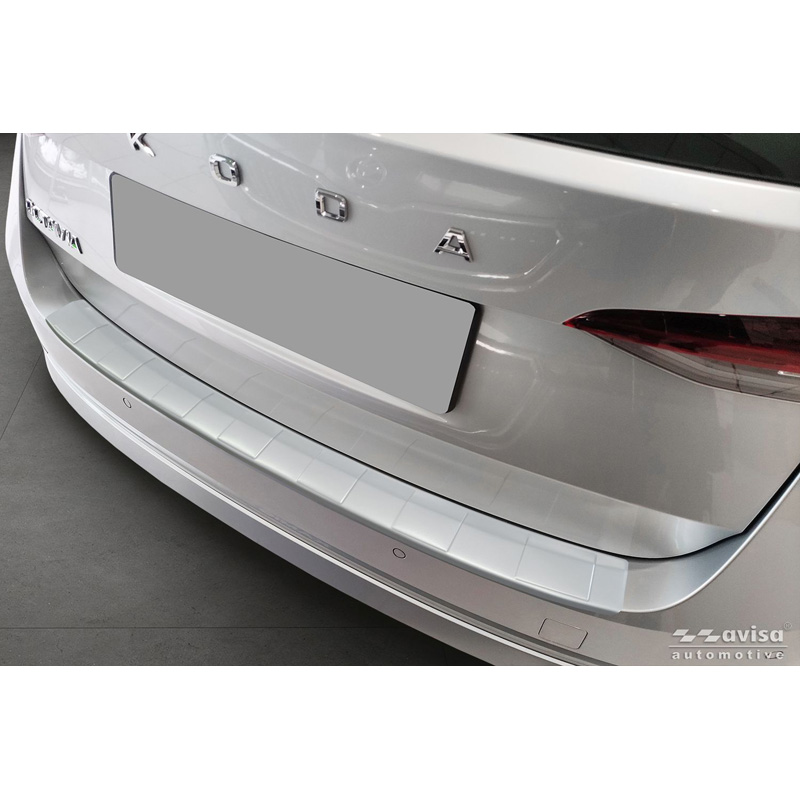 Avisa RVS gepoedercoate Achterbumperprotector  Skoda Octavia IV 2019-2024 & FL 2024- 'Soft Silver'
