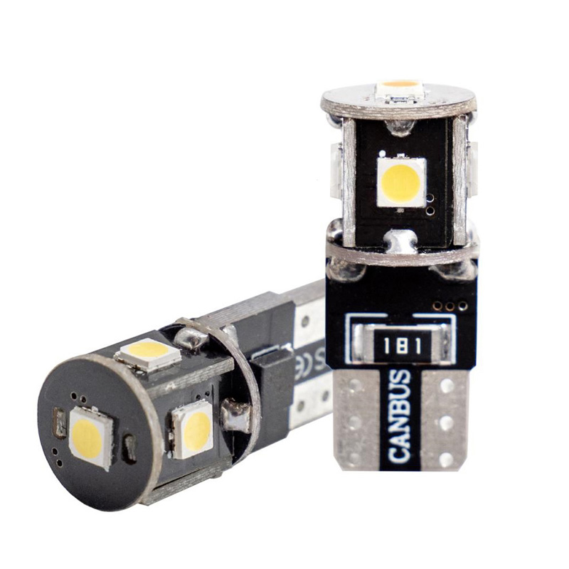 Simoni Racing T10 5-LED Lampen 'Canbus No-Polarity' - High Brightness Superwhite - Set à 2 stuks