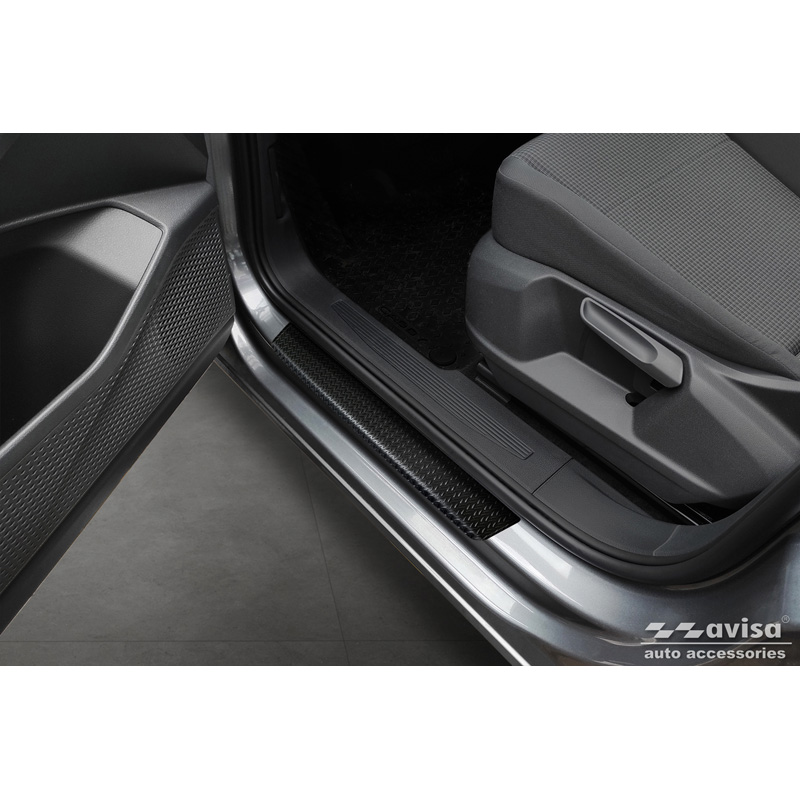 Aluminium Instaplijsten 'Riffled Plate'  Volkswagen Caddy V 2020- - 2-delig - Zwart
