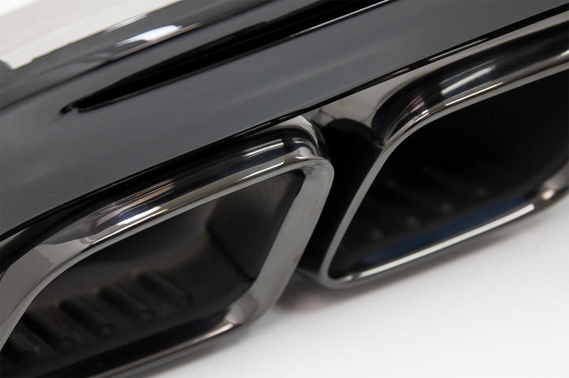 Achterbumper Diffusor Mercedes W205 C-Klasse C63S Design Zwarte Tips AMG Sport Line