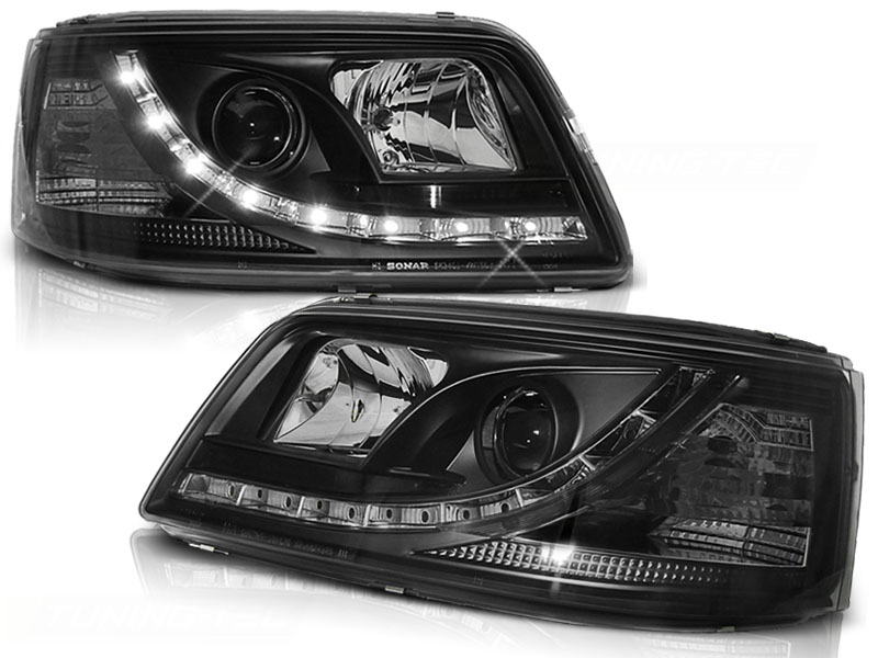 Koplampen VW Transporter T5 03-10 Zwart