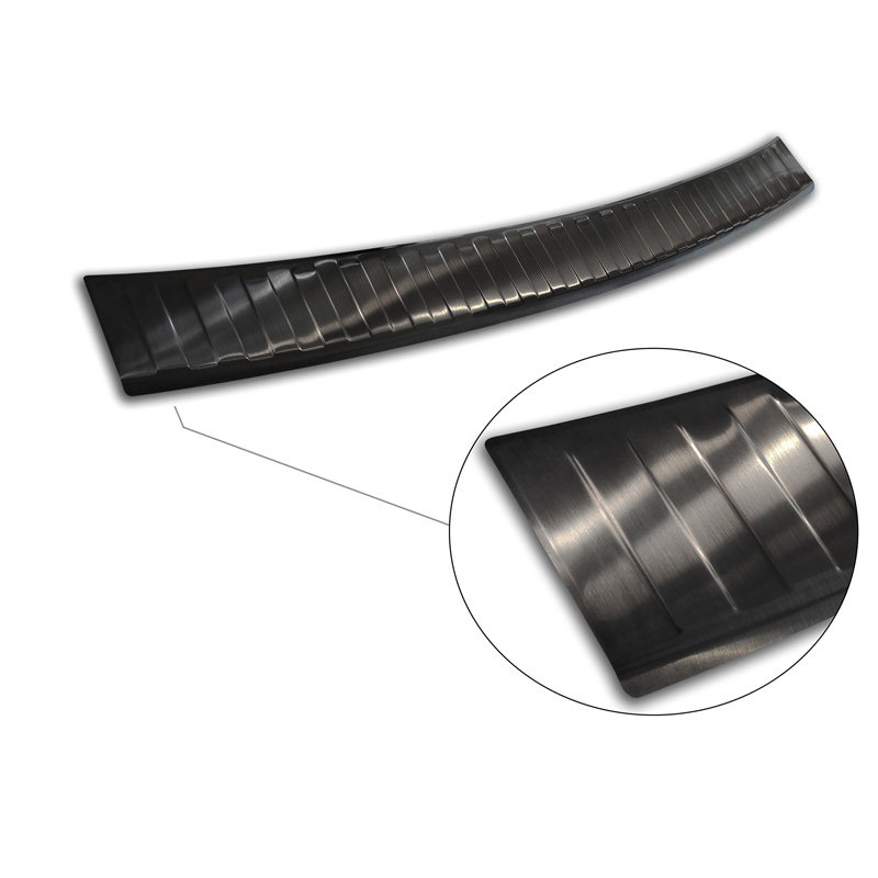 Zwart RVS Achterbumperprotector  Porsche Cayenne II 2010-2014 & FL 2014- 'Ribs'