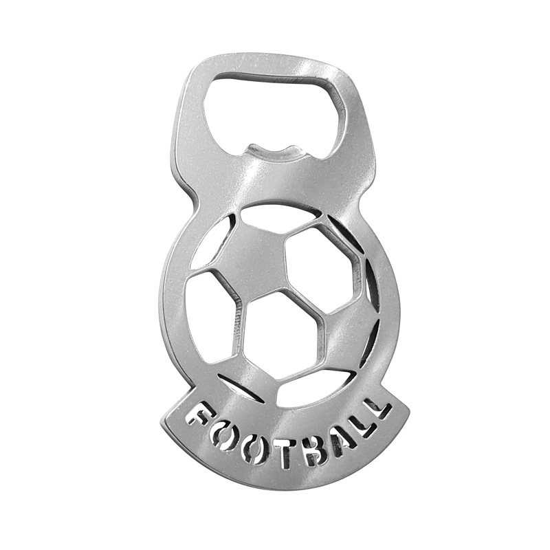 RVS Flesopener - 'FOOTBALL' (Zilver)