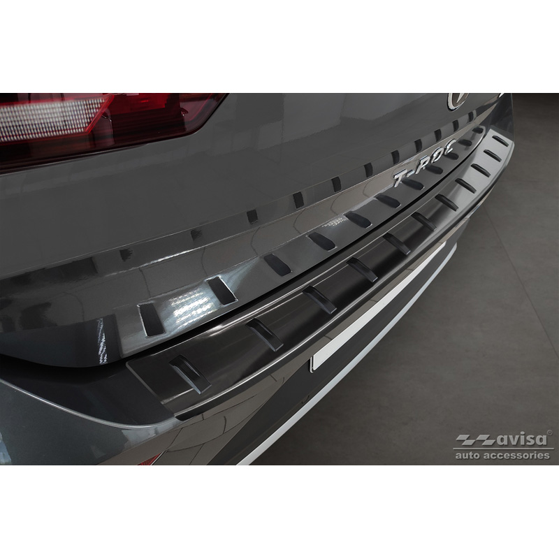 Zwart RVS Achterbumperprotector  Volkswagen T-Roc & T-Roc Cabrio 2017-2022 & Facelift 2022- 'STRONG EDITION'