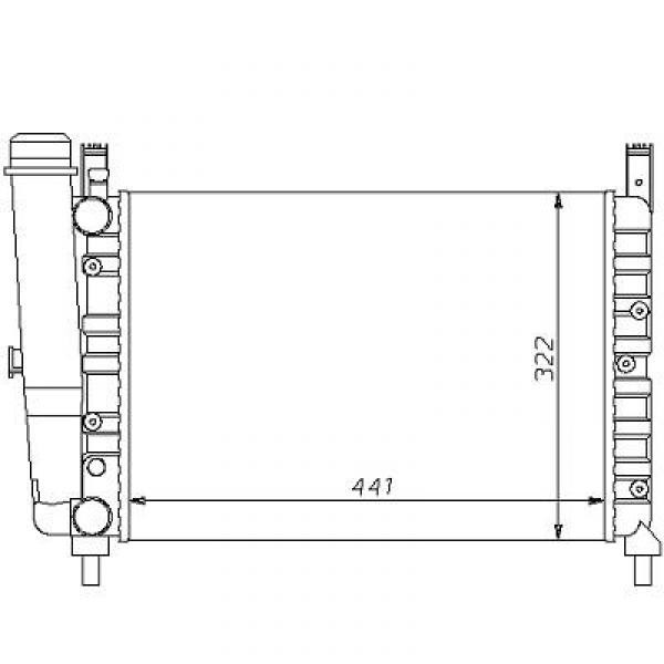 Radiator FIAT FIORINO 88->> 441x322 1.1/1.3