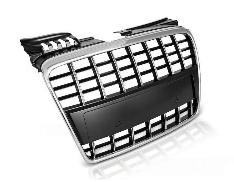 Grill Audi A4 B7 (2004-2008) RS4 Chroom-Black S8 Look Embleemloos