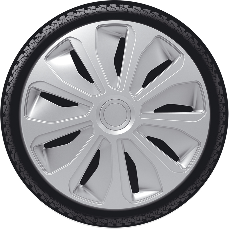 4-Delige Wieldoppenset Platin 16-inch zilver