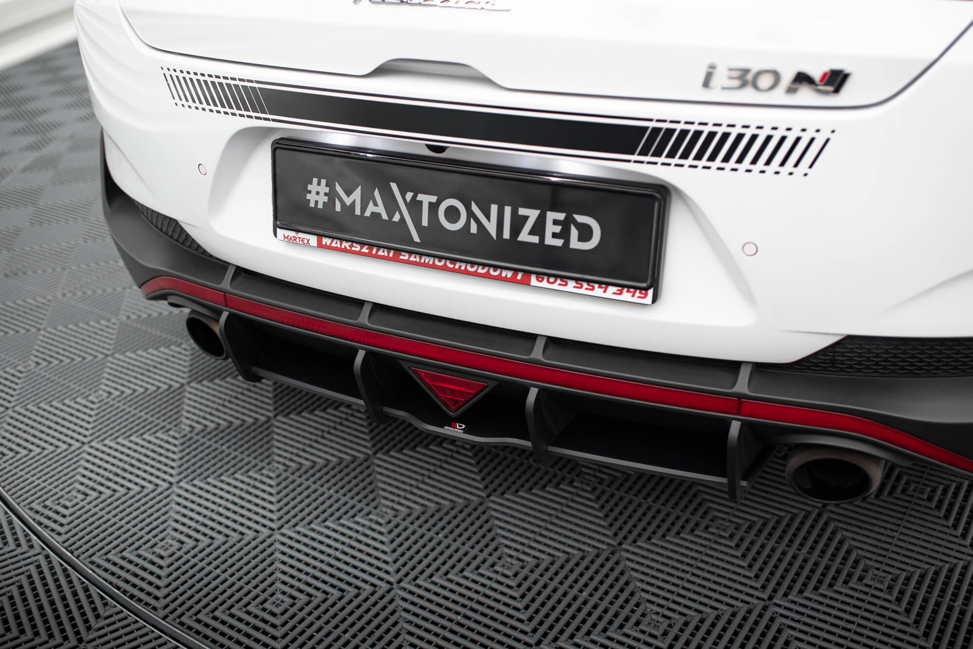 Street Pro Achter Diffuser Hyundai I30 N Fastback MK3 Maxton Glanzend zwart
