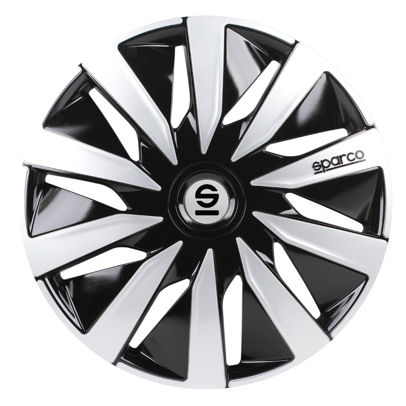 Sparco Wieldoppen Lazio - 13-inch - Zwart/Zilver - Set van 4 stuks