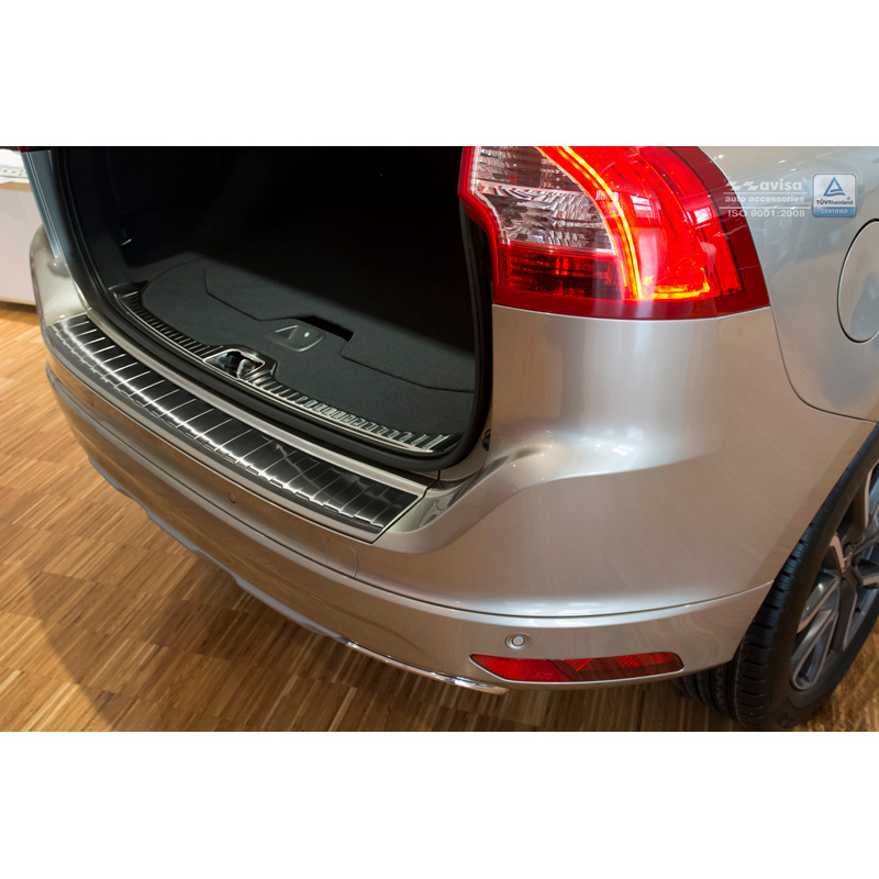 Zwart RVS Achterbumperprotector  Volvo XC60 2013-2016 'Ribs'
