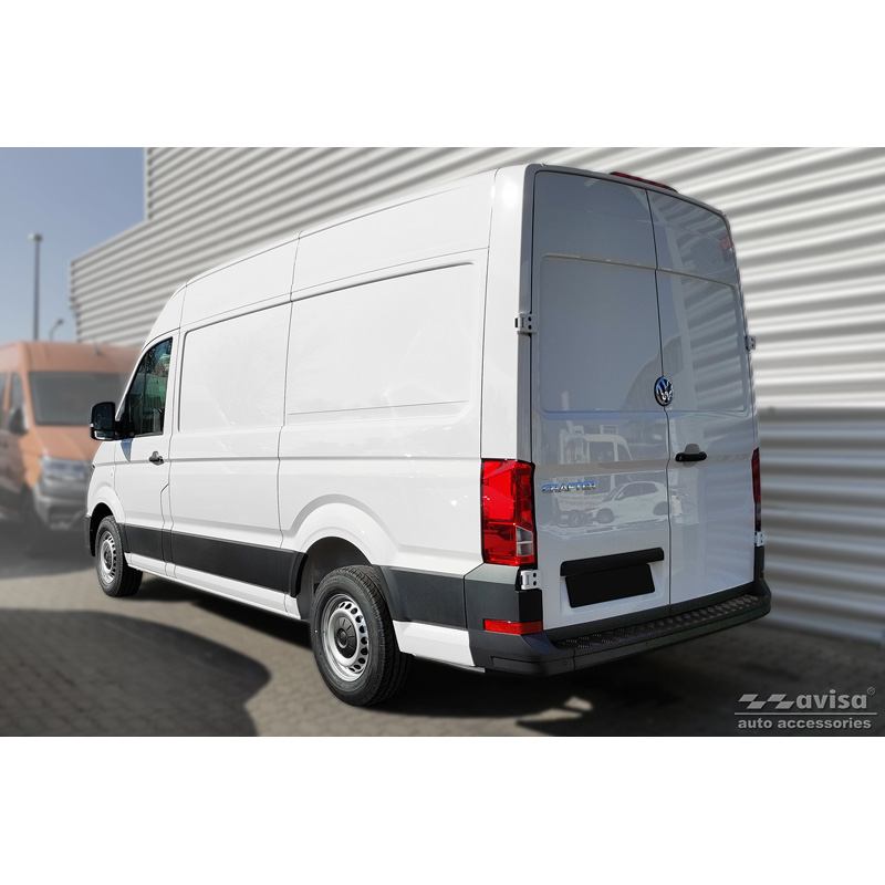 Matzwart Aluminium Achterbumperprotector  Volkswagen Crafter & MAN TGE 2017- 'Riffled Plate'