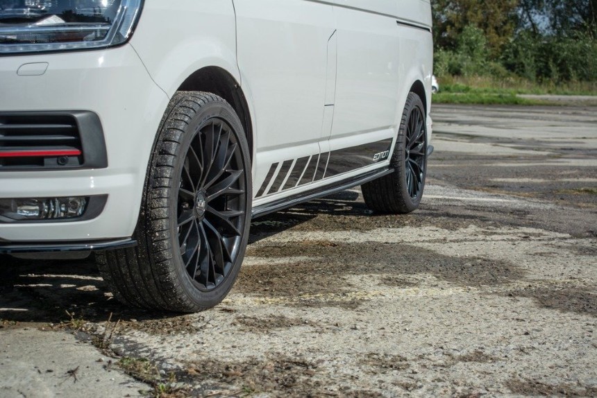 Zijskirts Volkswagen T6 Bus Glans Zwart