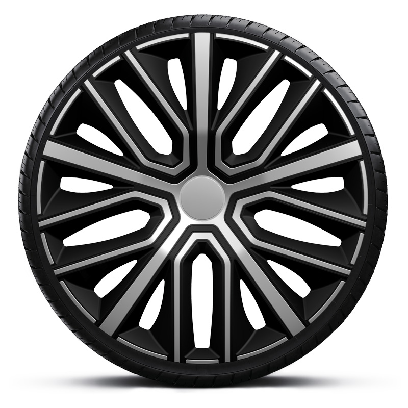 4-Delige Wieldoppenset Sinus 16-inch zilver/zwart