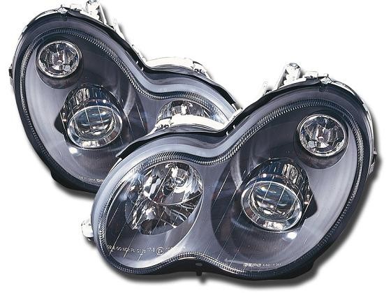 Koplampen Mercedes W203 New zwart 01-04