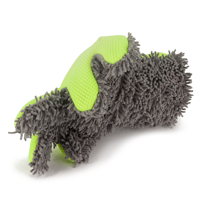 Dubbelzijdige Auto-Washandschoen - Grijs/Groen