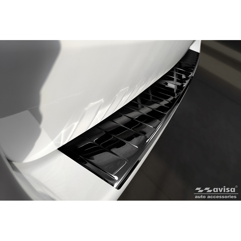 Zwart-Chroom RVS Achterbumperprotector  Mercedes Vito / V-Klasse 2014-2019 & Facelift 2019- 'Ribs' 'XL'