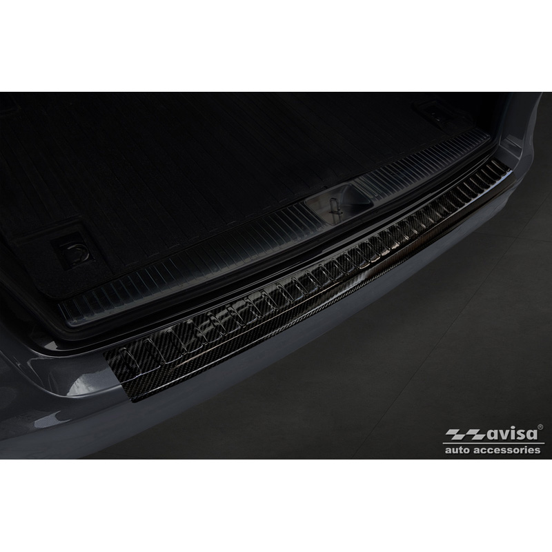 Echt 3D Carbon Achterbumperprotector  Mercedes E-Klasse Kombi FL 2013-2016 'Ribs'