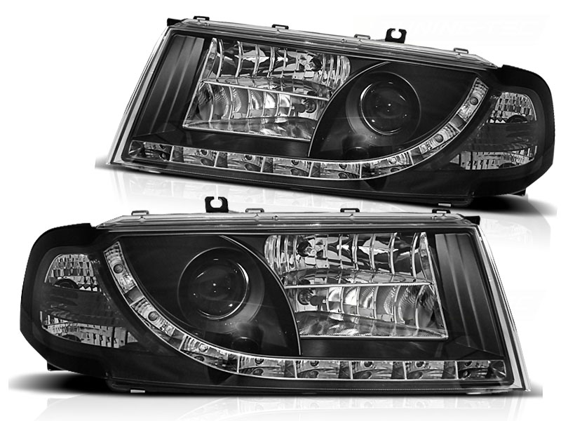 Koplampen Skoda Octavia 01-04 DRL look Devil Eyes zwart