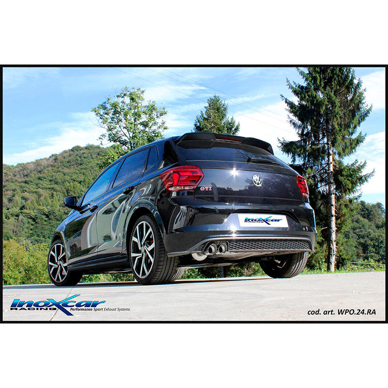 100% RVS Sportuitlaat  Volkswagen Polo (AW) 2.0 GTI 200pk 2017- 2x80mm Racing