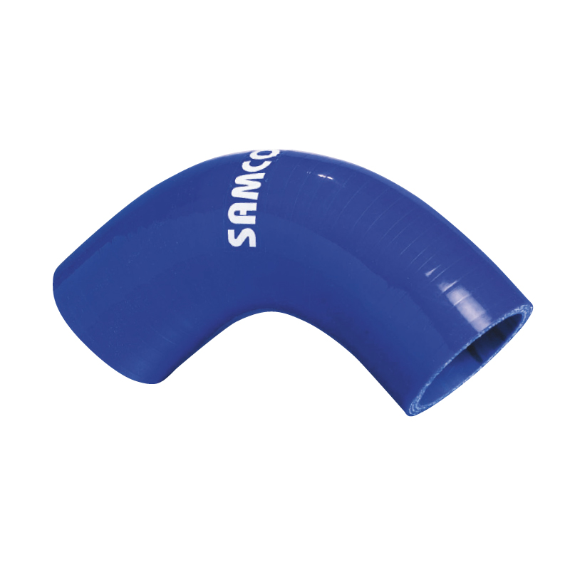 Samco Siliconen slang 90 graden bocht olie en diesel resistent - Lengte 102mm - Ø28mm - Blauw