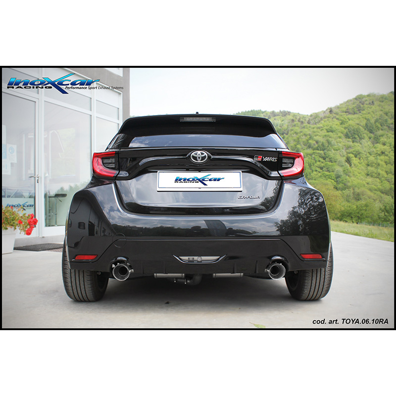 100% RVS Dubbele Sportuitlaat  Toyota GR Yaris 1.6 (261pk) 2020- Ø65mm Links/Rechts 100mm X-Race