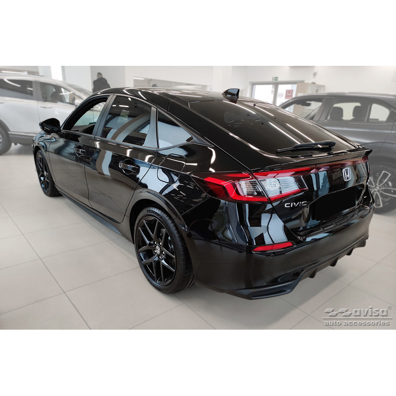 Zwart RVS Achterbumperprotector  Honda Civic XI HB 2022- 'Ribs'