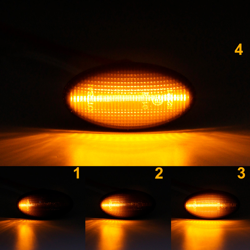 Set LED Zijknipperlichten  Toyota Aygo 2005-2014 & 2014- / Proace 2013- - Rookgrijs- incl. Dynamic Running Light