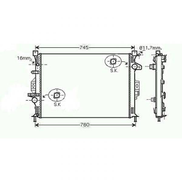 Radiator MONDEO 07->> 670x470x27 2.0TDCI +/-AC
