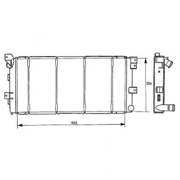 Radiator CHRYSLER VOYAGER 96-01 665x325 2.5 TDI +/-AC.